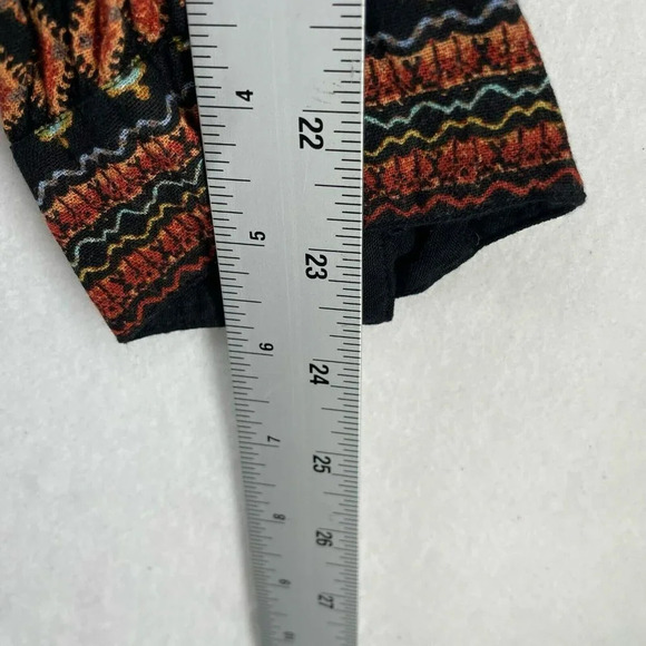 Vintage Coldwater Creek Blouse Women's Sz XS Black Southwestern Print Button Up - Picture 5 of 11